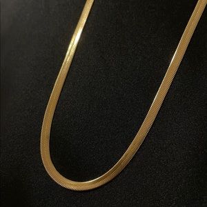 Gold Herringbone Chain 4mm Wide
